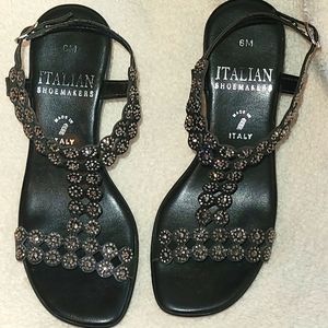 Dressy Black Sequined Heels in Barely Worn Condition; Size 6M